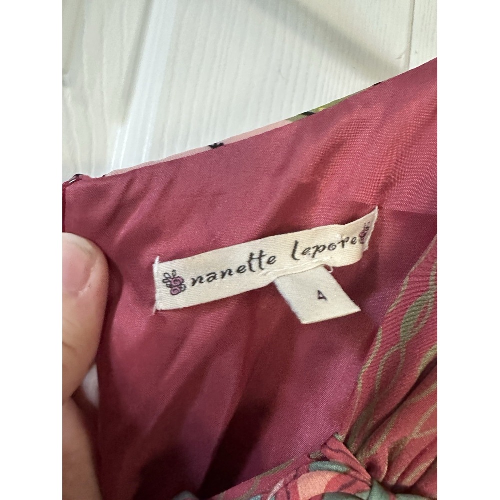 VTG NANETTE LEPORE 100% SILK Butterfly Sleeveless Y2K Dress Rare Fairy Glam 4 - Picture 5 of 9